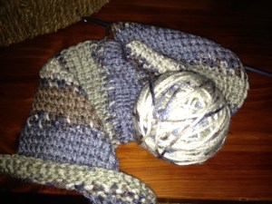 scarf and ball of yarn