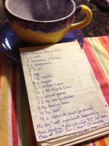 My most FAVORITE cookbook ever--filled with delicious recipes, all handwritten! (I've added the stains over the years.)