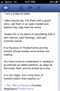 From Rev. Becca Stevens' facebook page