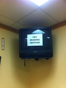 I think I would pay our doctors to put this on their tv screens. Pic courtesy of 9gags.com