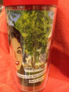 "Because I'm the mother, that's why!" A brilliant cup from Tervis.
