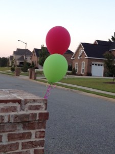 Balloons add a festive touch.