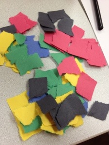 I even tried NOT to tear them evenly and consistently.  Really trying to improve my inner artist and work my way outside of the lines.  