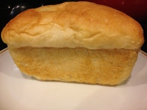 The bread baked by Miss F with Love. When I suggested that she might do something else with it (it's hard for me to accept sometimes), she said, "Unh uh" in such a way that there was no further discussion. It was loving but firm. I have to take lessons.