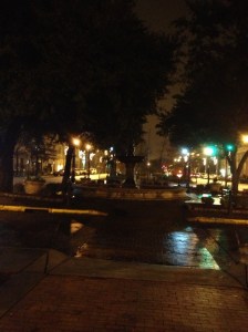 The magic and lights of downtown Macon as we were leaving--the Cherry Street fountain.  Where my relationship with Daybreak had its beginnings.  