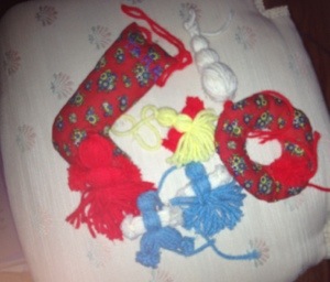 My most favorite ornaments of all--the ones Mama and Daddy made when their first Christmas together.