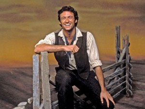 Hugh Jackman as Curly in "Oklahoma." From http://popwatch.ew.com/2013/11/08/hugh-jackman-oklahoma/