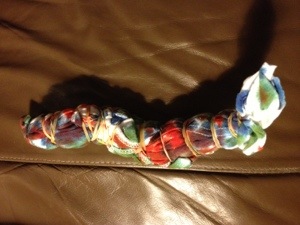 Our Princess' tie-dyed scarf project, waiting for the reveal.  