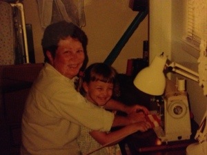 Mama and Aub.  Sewing on her machine.  They loved each other to pieces--they were like two peas in a pod.  So thankful Mama was so much a part of her growing up.  