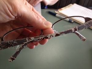 My new glasses.  The next time I see them they will have a horizontal line on each lens.  Bring it.  