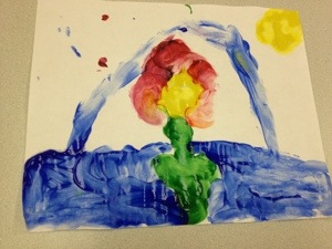 Our Princess loved the finger painting too, but she didn't get quite as messy.  