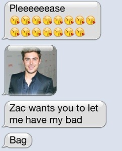 She started her pleas with Zac Efron from the High School Musical movies.  A long time love around here.  