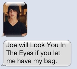 And then Joe Jonas, her first VERY serious love, made his case.  