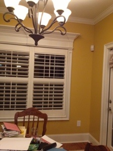 The lovely warm "Autumn Moon" walls that have inspired me to get my act together.  Ignore the foolishness on the table.  Working through that.  It's Justin's.  He's taking it with him.  