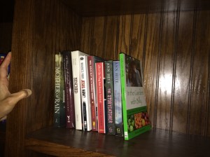 My library shelf with books written by my writerfriends--talented women who work hard to share their gifts with all of us--all of them now Mercer University Press authors.
