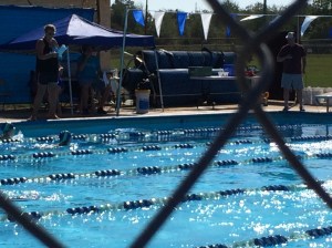 At our Princess' swim meet this morning.....she stayed buoyant through it all.  