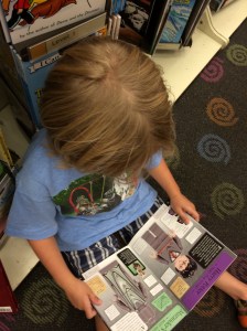 My little guy who at the beginning of the year could not read.....I love this picture so much.  