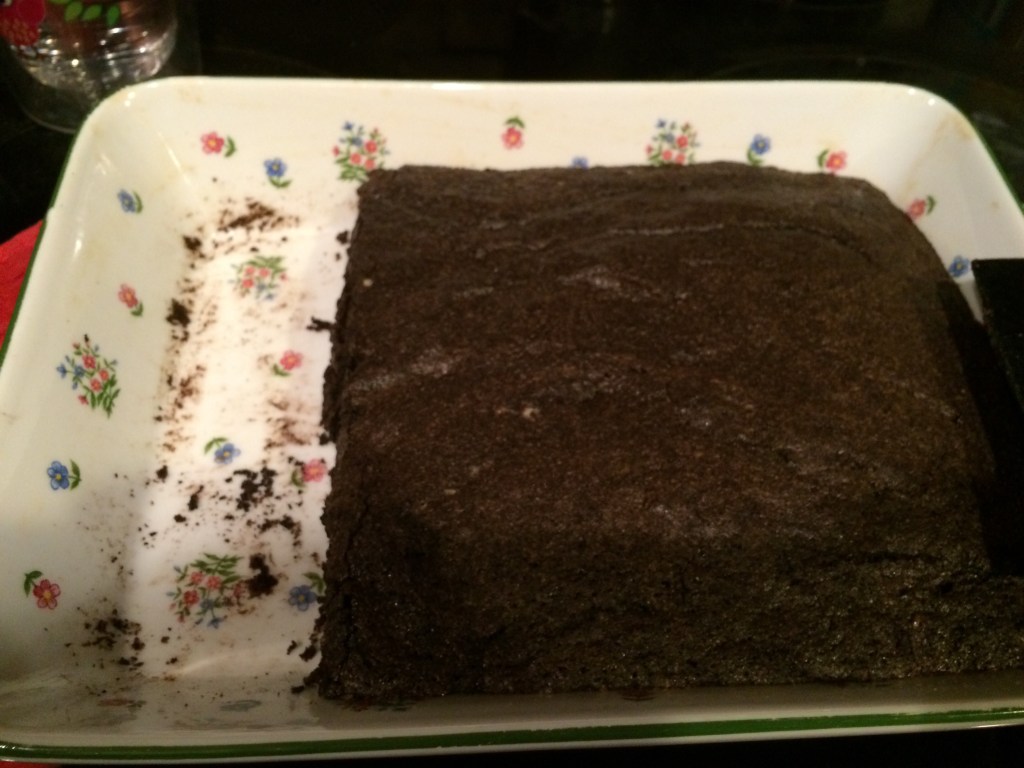 The pan of brownies to celebrate Daddy's birthday. Unfortunately the littles were there before me and the camera were.