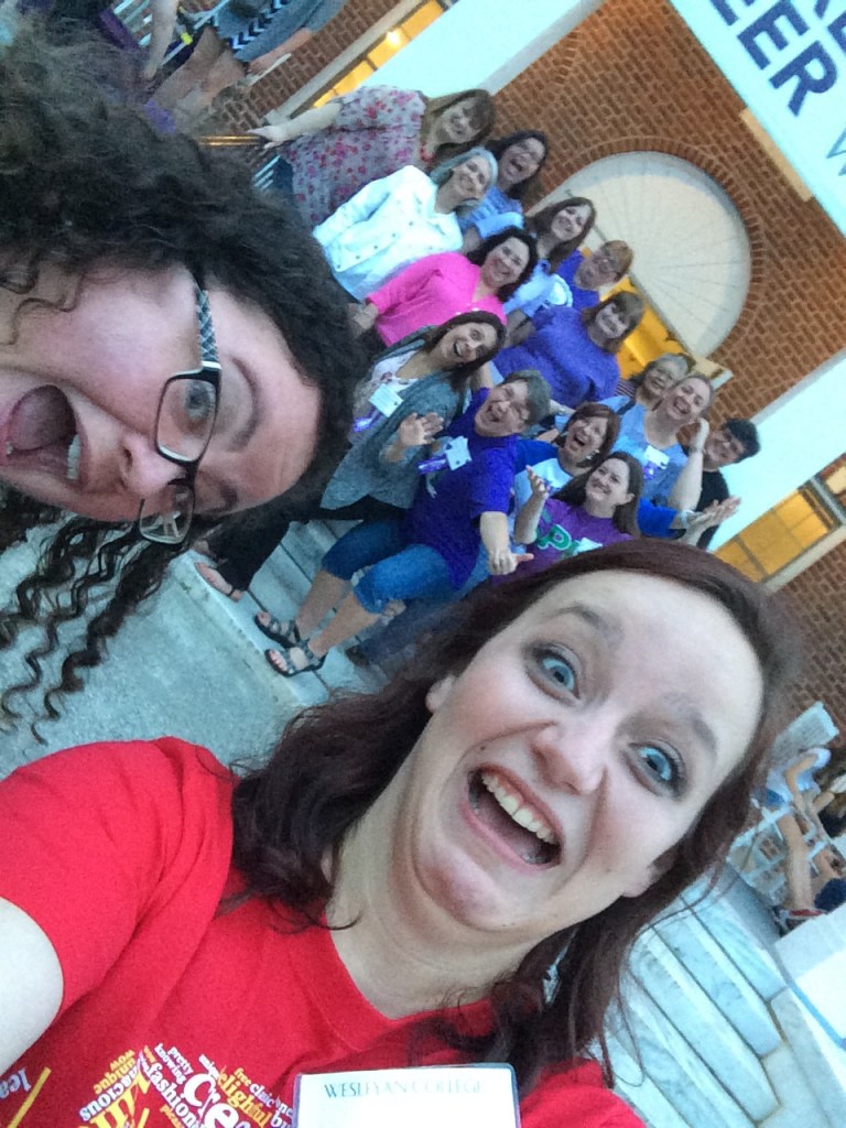 Aub and our sweet "little" Green Knight sister taking a selfie with a few from our Purple Knight class.  Double selfie! #selfiewithAub