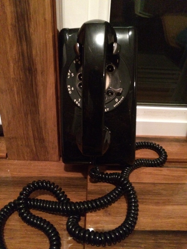 This is NOT our home phone. This is the home phone I grew up with. I was thankful for the long cord that stretched just behind my bedroom door or to the bathroom where I could close the door and talk in private. If this phone could talk.....