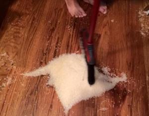 rice on floor
