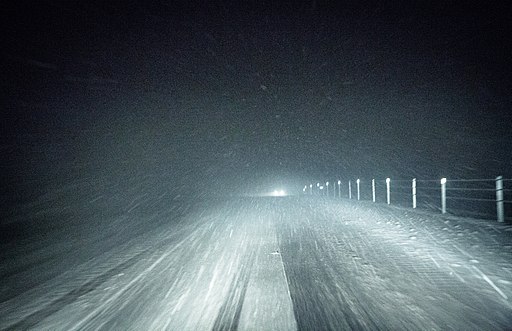 headlights in the dark